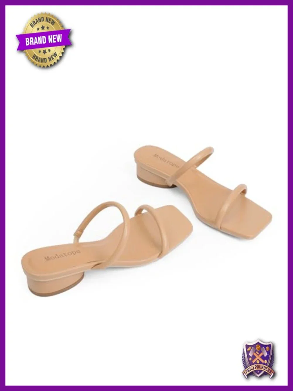 Square Open Toe Block Heel Sandals Two Strap Chunky Heel Sandals Low Heel